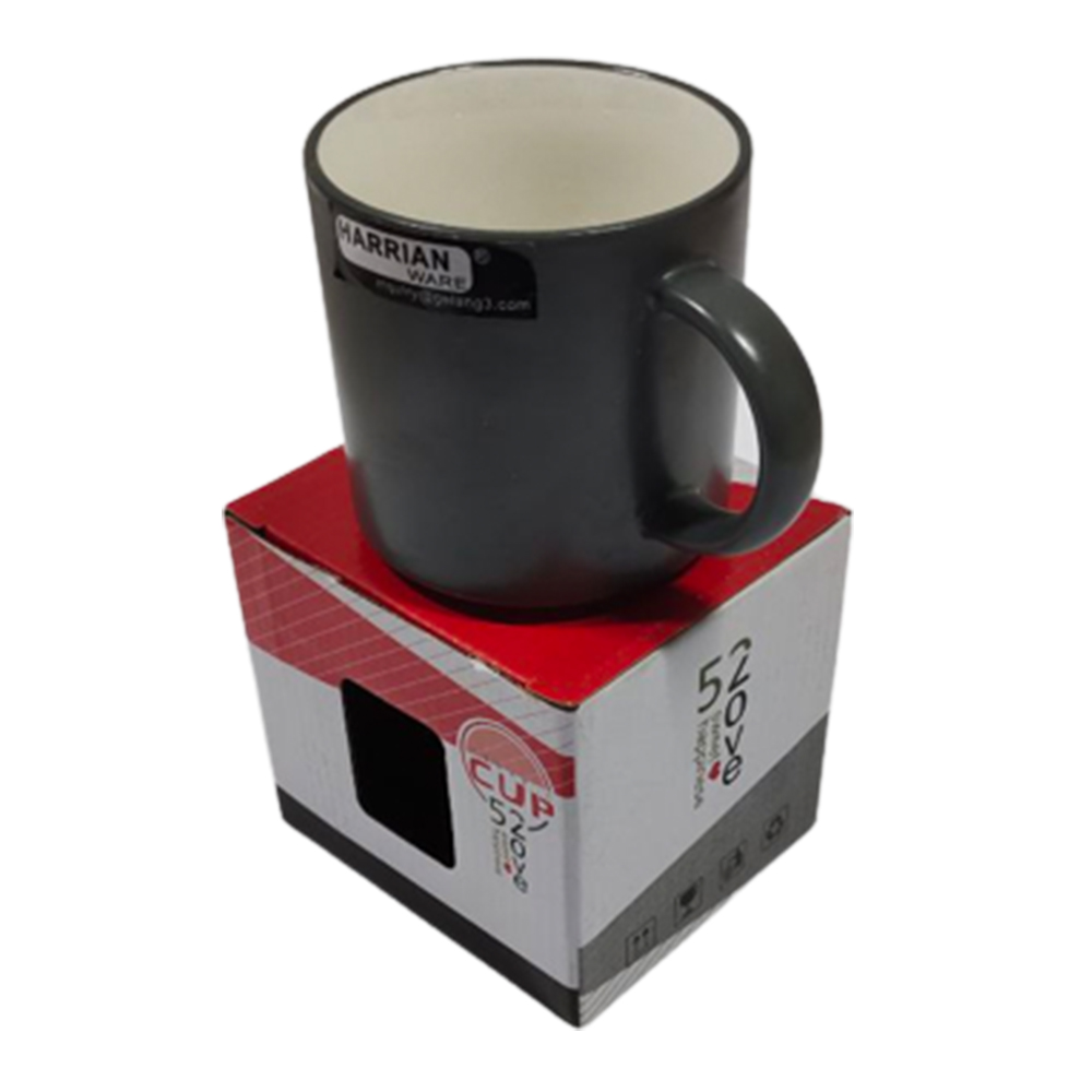 MUG PORCELAIN 12OZ (GREY) G730